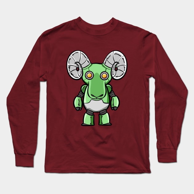 Aries robotic zodiac sign Long Sleeve T-Shirt by wtama